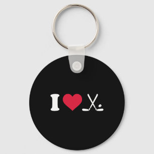 I Heart Love Field Hockey - Unisex Keychain