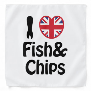 I Heart [Love] Fish & Chips Bandana
