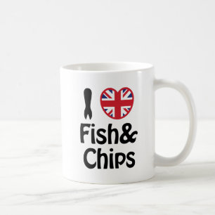 I Heart [Love] Fish & Chips Coffee Mug