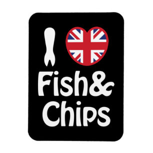 I Heart [Love] Fish & Chips Magnet