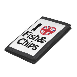 I Heart [Love] Fish & Chips Tri-fold Wallet