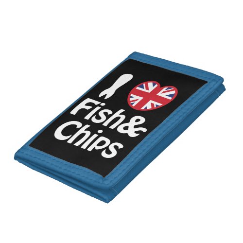 I Heart Love Fish  Chips Trifold Wallet