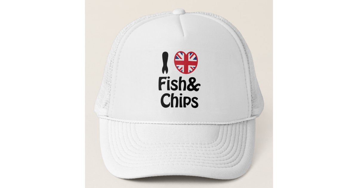 I Heart [Love] Fish & Chips Trucker Hat