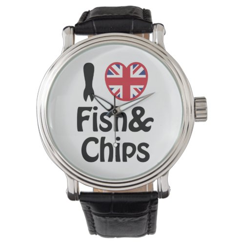 I Heart Love Fish  Chips Watch