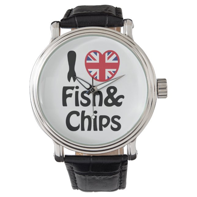 I Heart [Love] Fish & Chips Watch (Front)