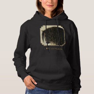 I Heart (Love) Friesians Beautiful Black Draft Hor Hoodie