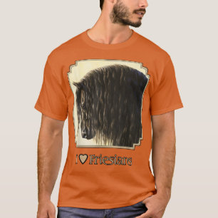 I Heart (Love) Friesians Beautiful Black Draft Hor T-Shirt