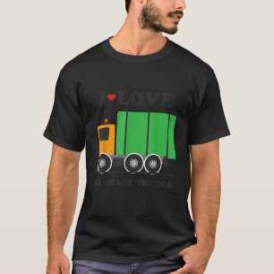 I Heart Love Garbage Trucks Little Boys Kids   T-Shirt