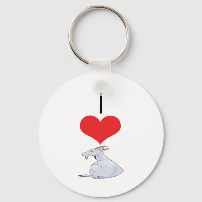 I Heart (Love) Goats  Keychain (Front)