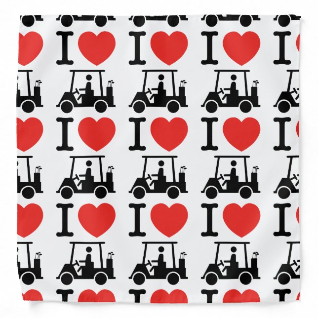 I Heart (Love) Golf Cart Bandana (Front)