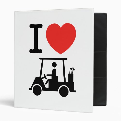 I Heart Love Golf Cart Binder