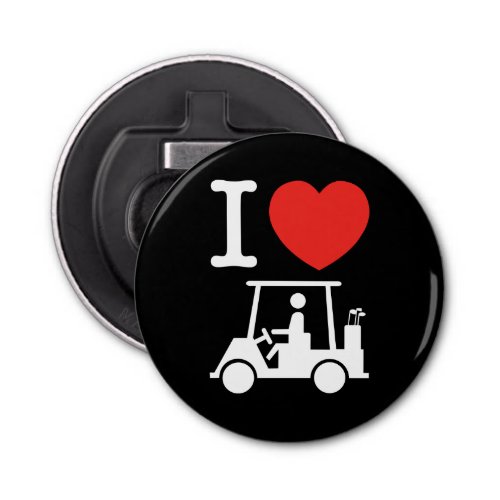 I Heart Love Golf Cart Bottle Opener