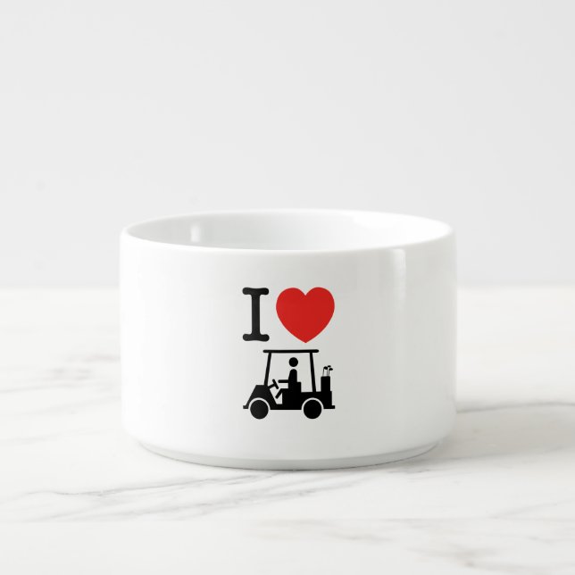 I Heart (Love) Golf Cart Bowl (Center)