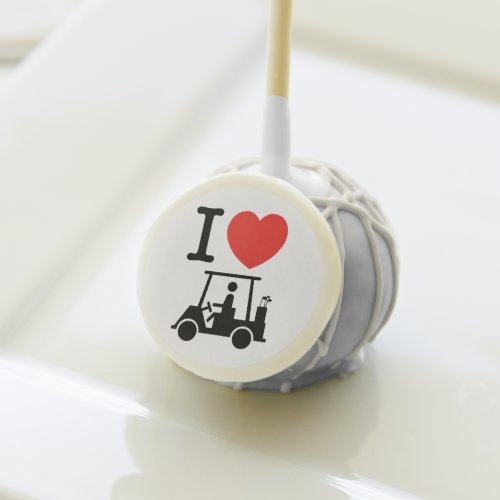 I Heart Love Golf Cart Cake Pops