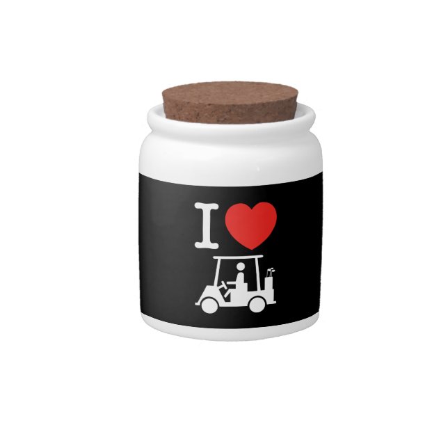 I Heart (Love) Golf Cart Candy Jar (Front)