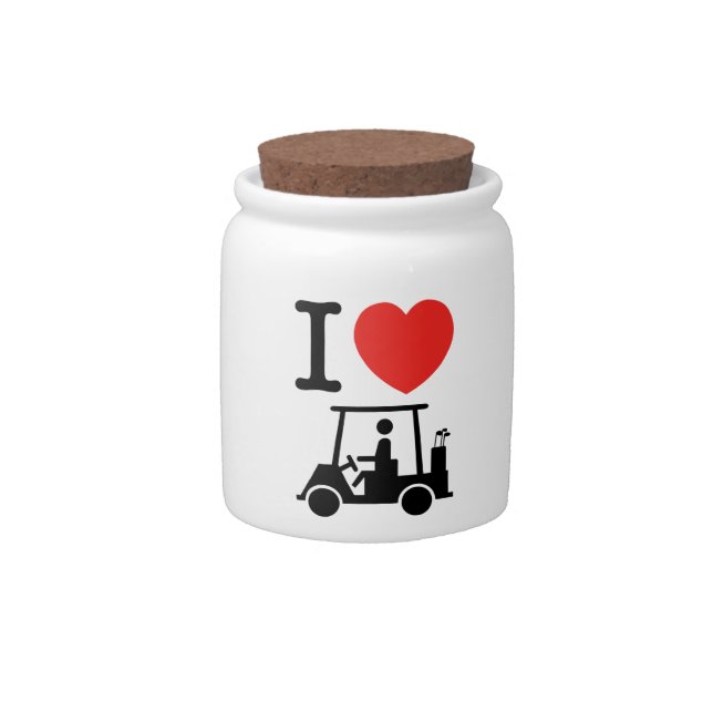 I Heart (Love) Golf Cart Candy Jar (Front)