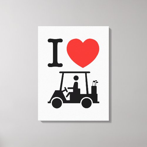 I Heart Love Golf Cart Canvas Print