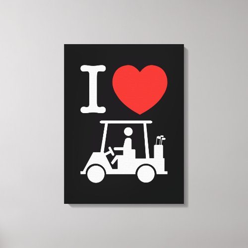 I Heart Love Golf Cart Canvas Print
