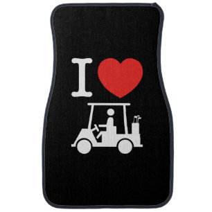 I Heart (Love) Golf Cart Car Floor Mat