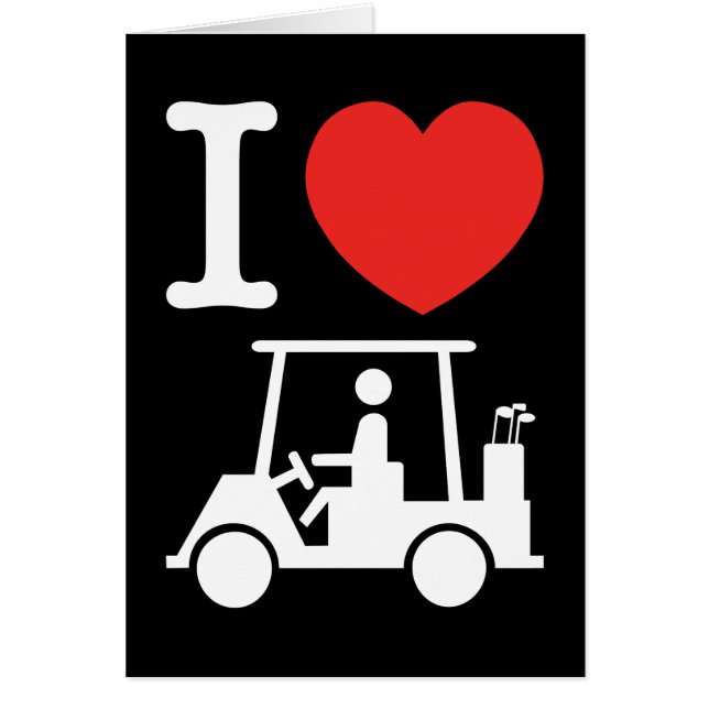 I Heart (Love) Golf Cart Card (Front)
