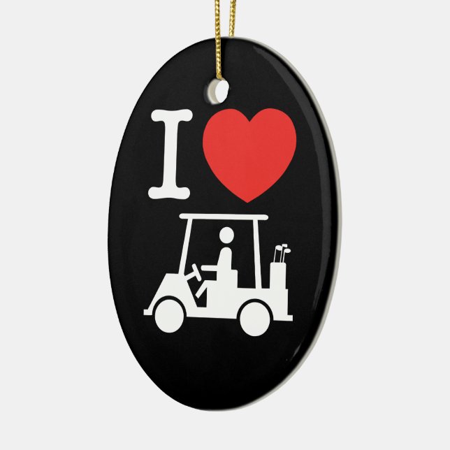 I Heart (Love) Golf Cart Ceramic Ornament (Left)