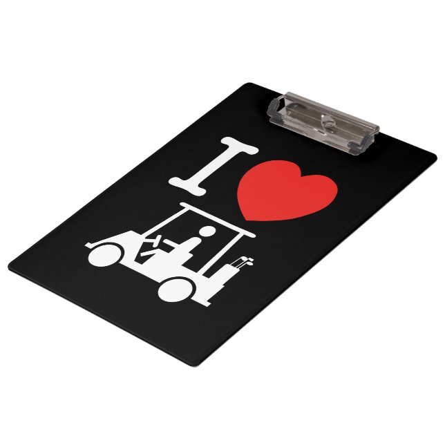 I Heart (Love) Golf Cart Clipboard (Angled)