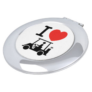 I Heart (Love) Golf Cart Compact Mirror