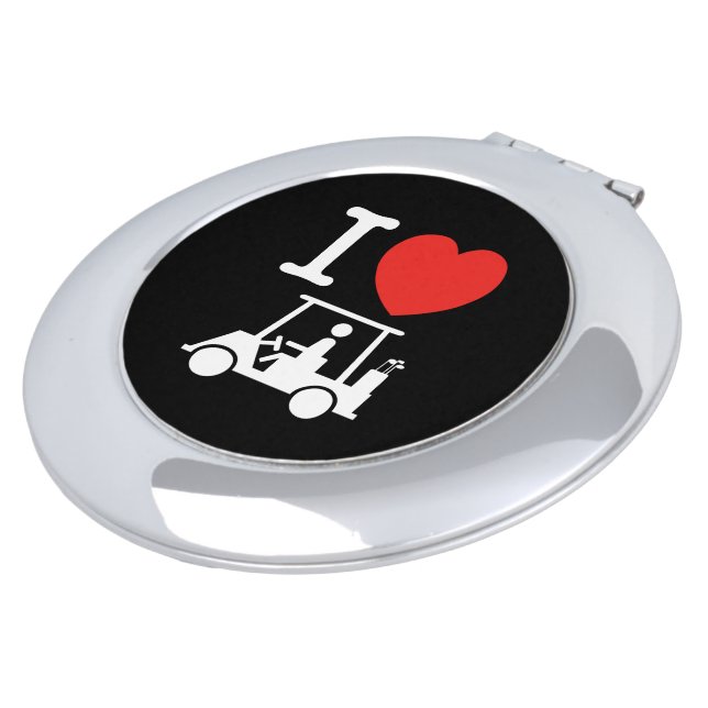 I Heart (Love) Golf Cart Compact Mirror (Turned)
