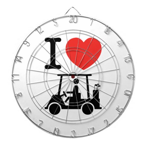 I Heart Love Golf Cart Dartboard