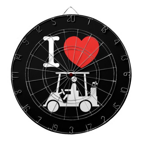 I Heart Love Golf Cart Dartboard With Darts