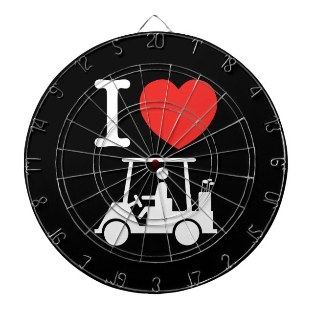 I Heart (Love) Golf Cart Dartboard With Darts (Front)