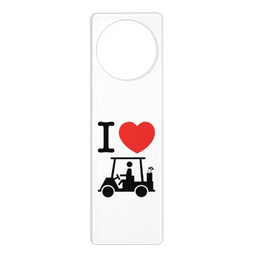 I Heart Love Golf Cart Door Hanger