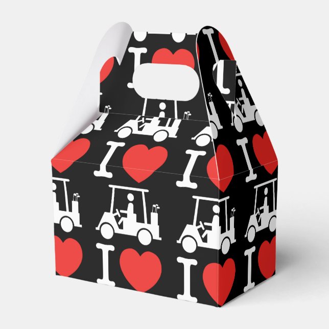 I Heart (Love) Golf Cart Favor Boxes (Front Side)