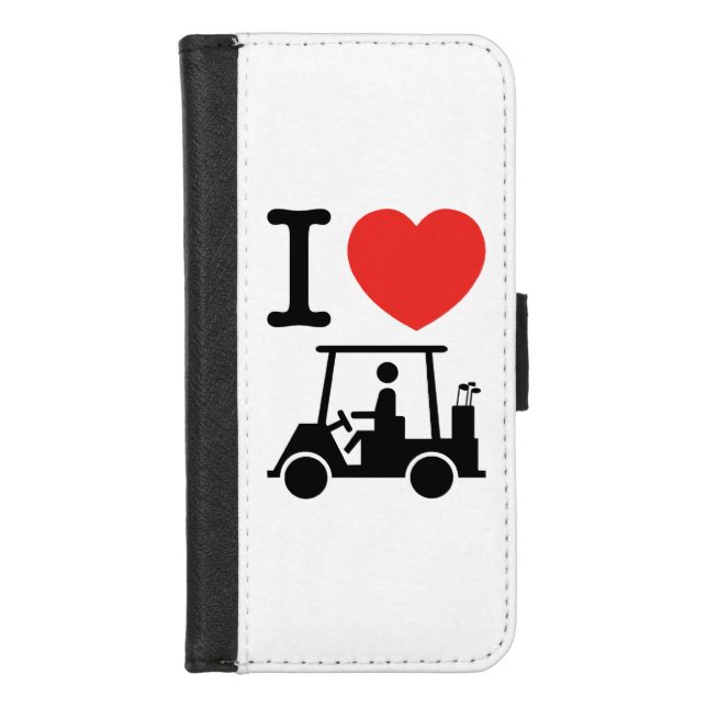 I Heart (Love) Golf Cart iPhone Wallet Case (Front)
