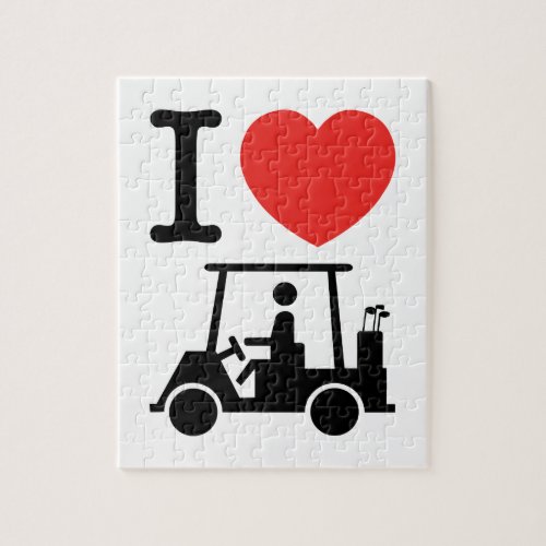 I Heart Love Golf Cart Jigsaw Puzzle