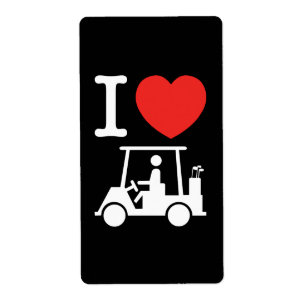 I Heart (Love) Golf Cart Label
