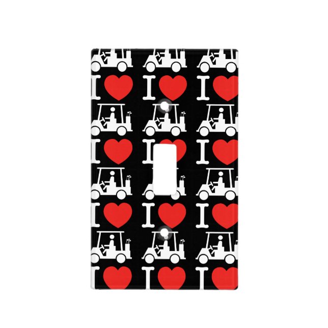 I Heart (Love) Golf Cart Light Switch Cover (Front)