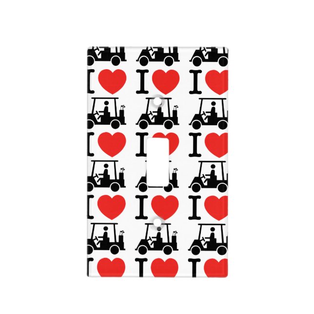 I Heart (Love) Golf Cart Light Switch Cover (Front)