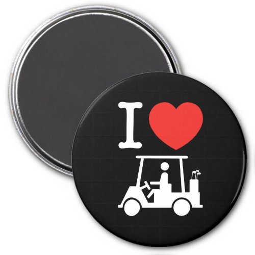 I Heart Love Golf Cart Magnet