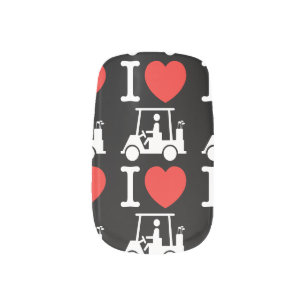 I Heart (Love) Golf Cart Minx Nail Wraps