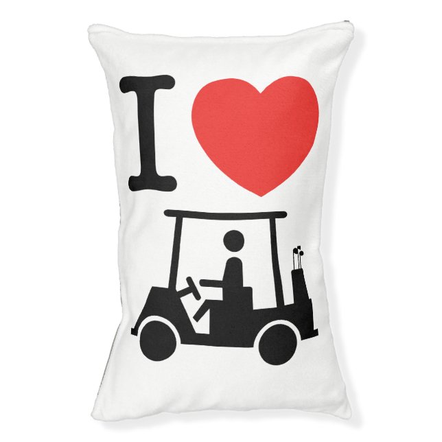I Heart (Love) Golf Cart Pet Bed (Front Vertical)