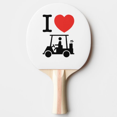 I Heart Love Golf Cart Ping_Pong Paddle