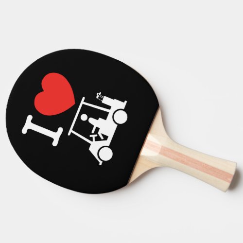 I Heart Love Golf Cart Ping Pong Paddle