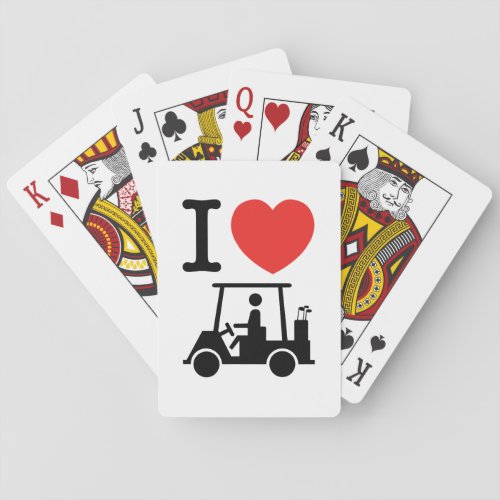 I Heart Love Golf Cart Playing Cards