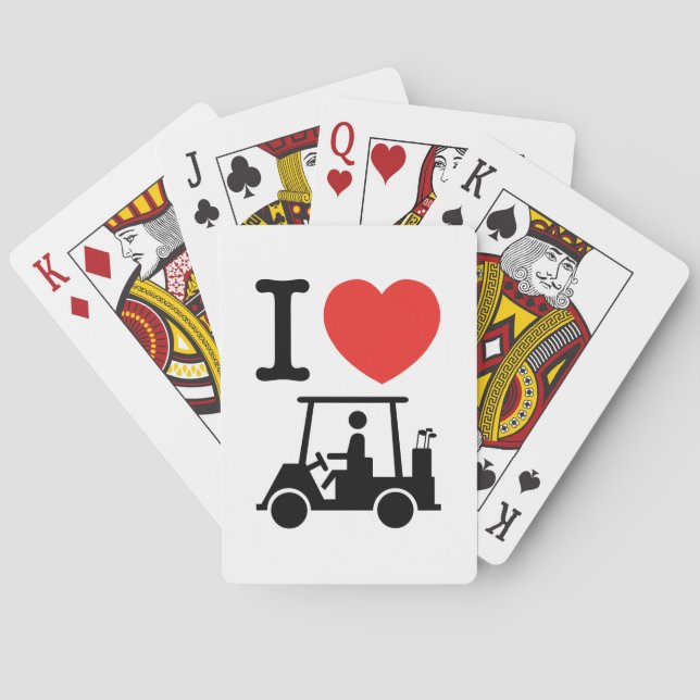 I Heart (Love) Golf Cart Poker Cards (Back)