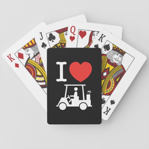 I Heart Love Golf Cart Poker Cards