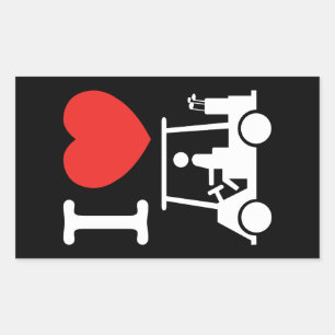 I Heart (Love) Golf Cart Rectangular Sticker