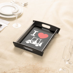 I Heart (Love) Golf Cart Serving Tray