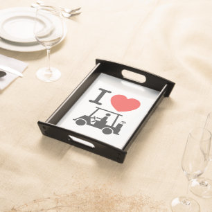 I Heart (Love) Golf Cart Serving Tray