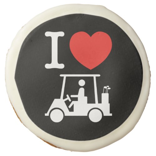 I Heart Love Golf Cart Sugar Cookie